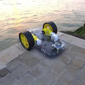 2WD Inteligentný Robot Auto Podvozku Auta s 2 Motora (1:48) Rýchlosť Encoder Batérie Poľa pre Arduino UNO Projektu