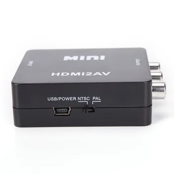 HDMI K AV Scaler Adaptér HD Video Kompozitné Converter Box HDMI RCA AV/CVSB L/R-Video 1080P Mini HDMI2AV Podpora NTSC, PAL