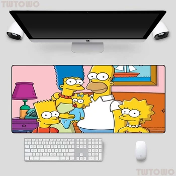 Populárny Kreslený Simpson Family Podložka pod Myš 90x40cm Rozšírené Veľké XL s High-end Prírodného Kaučuku Presnosť Lemovanie