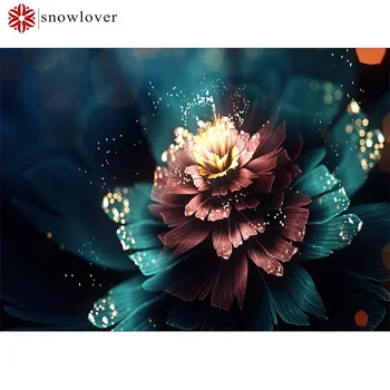 Snowlover plné námestie diamond maľovanie 5D DIY tmavý kvet diamond maľovanie cross stitch diamond mozaiky domáce dekorácie maľovanie