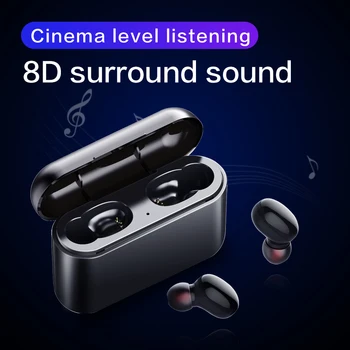 TWS Bezdrôtové Bluetooth Slúchadlá S Potlačením Hluku HD Hovor Slúchadlá Touch Ovládania Stereo Bass Headset pre Hudbu Voľný čas