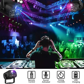 RGB Pozornosti Disco Svetlo Stroboscope Disco DJ Loptu Strana Svetlo Laserový Projektor