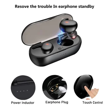 Y30 TWS Odtlačkov prstov Dotyk Bluetooth 5.0 Slúchadlá Bezdrôtové 4D Stereo Slúchadlá Aktívnym Potlačením Hluku Gaming Headset pre airdo