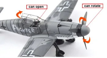1PCS 1:48 Svetovej Vojny nemeckých Model B-109 4D Plastové Zostaviť Lietadlá Vojenské Budovy Model Hračky Pre Deti