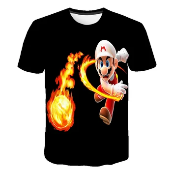 3D tlač Super Mario T-shirt, chlapci a dievčatá T-shirt móda, 3D vytlačené T-shirt, výrobcovia môžete objednať priamo.