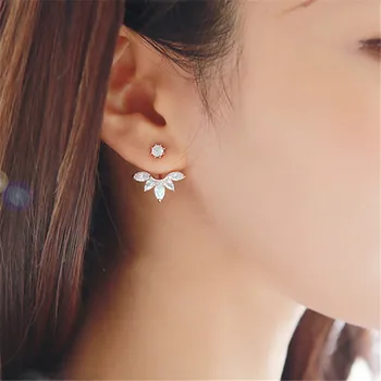 925 Sterling Silver Šperky pre Ženy Zirkón Stud Náušnice kórejský Módne Šperky Geometrické Earing Dievča eh978