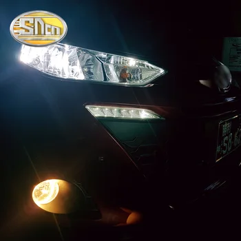 Pre Toyota Yaris 2017 2018 Nepremokavé 12V LED DRL jazdu cez Deň Beží Svetla Denné svetlo hmlové svietidlo s Turn Signál štýl Relé