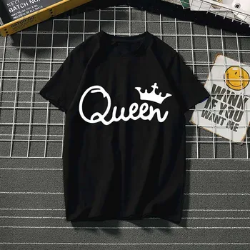Kráľovná koruny Tlač Ženy tričko tričko o-krku lete ženské módne topy Harajuku Zábavné ulzzang čierna/biela dámske tričká