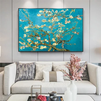 Van Gogh Mandľový Kvet Plátno Impresionistické Obrazy Kvetov Wall Art Plagáty A Vytlačí Plátno Obrázok Pre Obývacia Izba Dekor