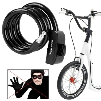 ZÁPAD CYKLISTIKA 1,2 M požičovňa ocele Zámok PVC kábel anti-theft na koni zámok prenosné predĺžil bold horský bicykel zariadenia bike Zamky