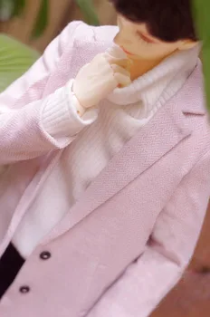 BJD bábika kabát tri miesta shu pu SD17 vlnené kabát sivá hnedá prášok dlhá srsť bábika príslušenstvo