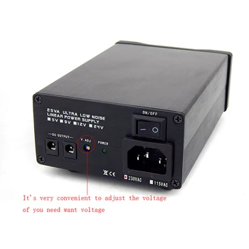 25VA Super lineárny výkon 25W USB amp DAC napájací zdroj s Napätím digitálny displej DC Lineárne napájanie USB DC 5.5*2.1 mm
