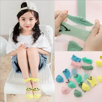 5Pairs Pack detské ponožky veľkoobchod 2020 lete nové deti ľadu ponožky rainbow úsmev baby ponožky