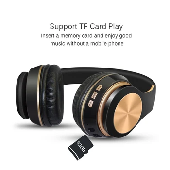 NOVÉ Bezdrôtové Slúchadlá Stereo Bluetooth Podpora TF kariet Skladacie Slúchadlá Audio Mp3 Nastaviteľné Slúchadlá s Mikrofónom pre Hudbu