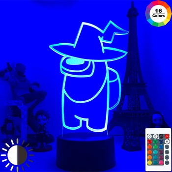 Populárna hra Medzi Nami 3D Nočné Svetlo 16 farieb zmeniť spálne dekorácie, darčeky, farebné nočné osvetlenie 3d Lampa Medzi Nami