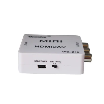 Štandard HDMI Rozhranie Mini HD Video Converter Box HD AV/CVSB Video NTSC PAL Výstup HDMI K AV Adaptér HDMI2AV