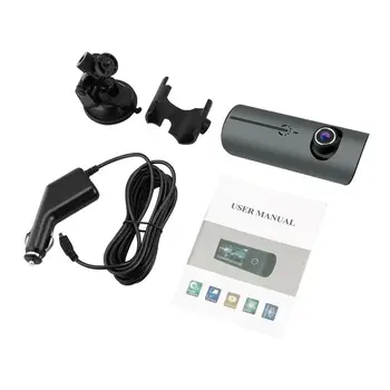 Duálny Objektív GPS Fotoaparát Auta DVR Dash Cam Video Rekordér G-Senzor w/ Nočné Videnie Tlačidlo Blokovania Automatického Cyklu Nahrávanie