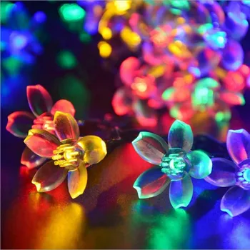 5M LED Víla Záhradu, Nádvorie Cherry Blossom Slnečné Svetlo String Vonkajšie Nepremokavé Vianočný Večierok Svadobné Domáce Dekorácie