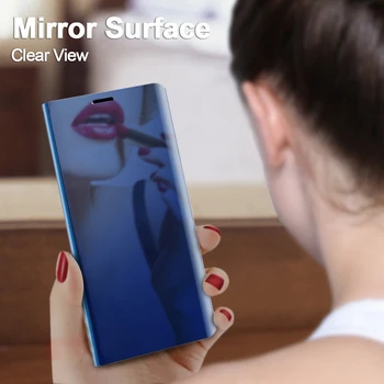 Smart Mirror Flip puzdro pre Huawei P30/P30 Pro/P30 Lite Kožené Telefónu Zadný Kryt Luxusné Vymazať Zobrazenie Funda HuaweiP30 P30Pro P30Lite