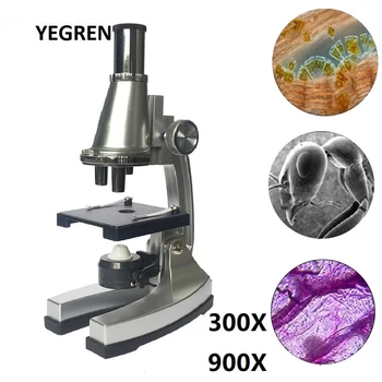 Deti Vzdelávacie Mikroskopom 300 600 X 900X Osvetlené Bio-mikroskop Hračka Vzdelávania, Vedy Vianočný Darček k Narodeninám Mikroskopom