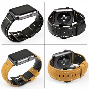 MAIKES Nový vintage kožené watchbands pre iwatch náramok Apple hodinky kapela 44 mm 40 mm 42mm 38mm série 4 3 2 1 hodinky remienok