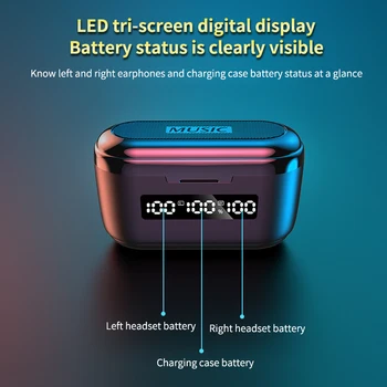Batéria 3500mAh Bluetooth Stereo Slúchadlá Bezdrôtové TWS IPX7 Nepremokavé Touch Slúchadlá Slúchadlá LED Displej Typu C Charge Box