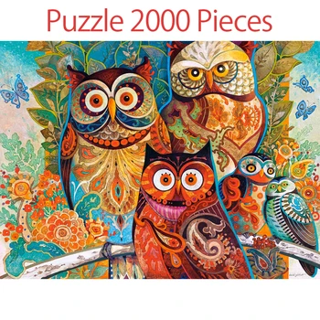 Puzzle 2000 Kusov Dospelých Puzzle Sova Rodiny Farebné Abstraktné Maľby Puzzle pre Deti, Vzdelávacie Hračka Darček puzzle 2000
