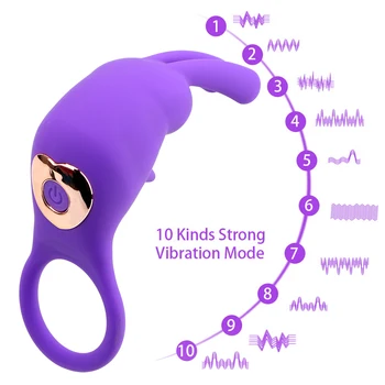 OLO10 Rýchlosti Vibrátor Kohút Krúžky na Penis Krúžok Upozorňuje Oneskorenie Ejakulácie Stimulácia Klitorisu Masér sexuálnu Hračku pre Mužov Pár