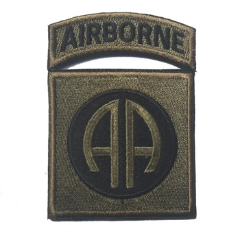 2pc NÁS 82ND airborne škvrny taktických vojenských špeciálnych síl remienok Háku & Slučky insígnie vyšívané na handričkou bunda