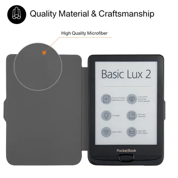 PU Kožené puzdro Pre Pocketbook 616 627 632 Smart Cover pre Pocketboo Základné Lux2 knihy/touch/lux4 touch hd 3 6