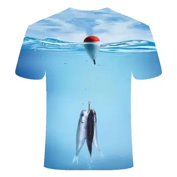 Nové 3D rybársky prút tričko Voľného času t-shirt 3D zábavné ryby Mužov a Žien Vytlačené tričko Hip hop T-shirt Harajuku Ázijské veľkosť S-6XL