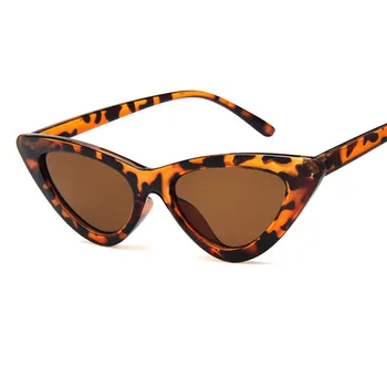 RBRARE 2021 Mačka Očný Tieň, Pre Ženy Módne slnečné Okuliare Značky Žena Vintage Trojuholníkové Cateye Poháre Sexy Retro Leopard Oculos
