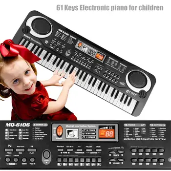 61 Klávesov Elektronický Keyboard, Klavír LED Prenosné Hudobné Hračky s Mikrofónom Vzdelávacie Electone pre Deti