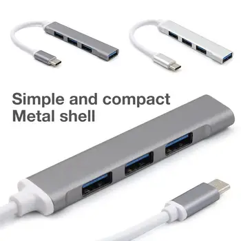 USB Typu C Hub Typ-C, USB 3.0 Dock Adaptér USB-C 3.0 Typec pre MacBook Pro Notebook Príslušenstvo Typ C 3.1 Splitter 4 Port