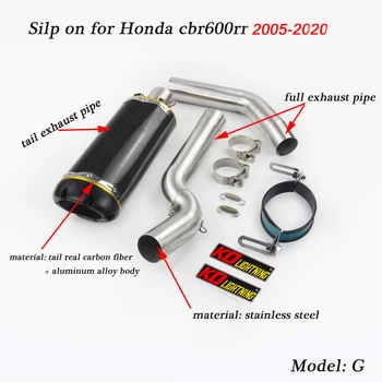 Silp na Honda cbr600rr 2005-2020 Motocykel Nehrdzavejúcej Ocele, Predné Pripojenie Potrubia S Polovice Rúry Chvost Výfukový Tlmič Systém
