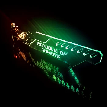 Grafická Karta Držiak GPU Podporu Akryl+Hliníkové Farebné VGA Držiteľ RGB/A-RGB LED ASUS AURA Mobo SYNC