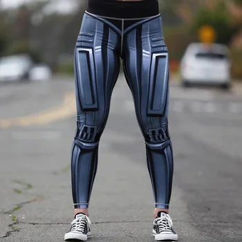 Nový Príchod Gotický Ocele Robot Digitálna Tlač Ženy Legíny Športových Vysoký Pás Push Up Fitness Leginy Cvičenie Nohavice, Oblečenie