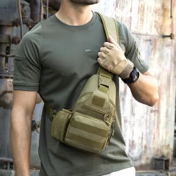 Móda taktické kamufláž mužov hrudníka taška kožená taška cez rameno nylon odolná brašna + USB rozhranie