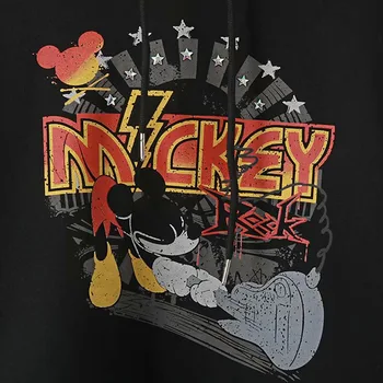Mikina Disney Harajuku Mickey Mouse Karikatúra Tlače Pulóver S Kapucňou Streetwear Ženy Bežné Long Sleeve Tee Topy Čierna Žena