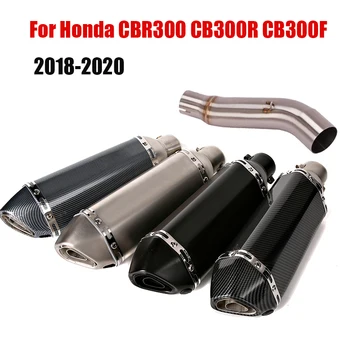 Pre Honda CBR300 CB300R CB300F 2018-2020 Motocykel Výfukového Potrubia 370 mm Šál Tipy Pošmyknúť Na Útek Spojovacie Trubice Uprostred Trubice