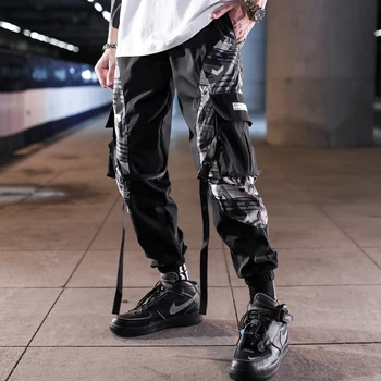 Hip Hop Stuhy Cargo Nohavice Mužov Joggers Nohavice Streetwear Mužov 2021 Nové Módne Mens Príležitostných Elastický Pás Nohavice, Tepláky