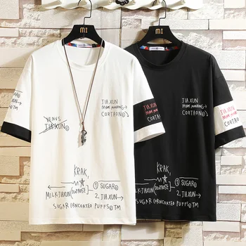Krátky Rukáv T Shirt pánske 2021 Letné Čierne Biele Tričko Top Tees Klasické Značky, Módne Šaty Plus Veľkosť M-5XL O KRK