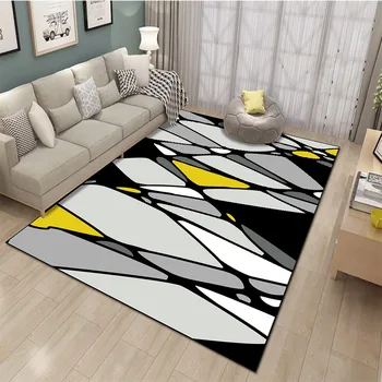 Moderná Geometria Vytlačené Koberec pre Obývacia Izba Nordic Spálňa Decor Koberčeky Oblasti Non-Slip Umývateľný Snímateľný Mat tapis alfombra