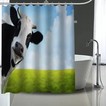 Vlastné krava Sprchový Záves S Plastovými Háčikmi Moderné Textílie Vaňa Záclony Domova Záclony Vlastné Váš obrázok