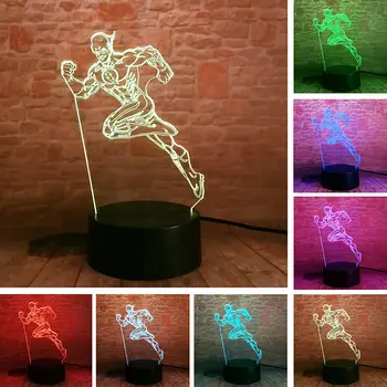 Flash Obrázok 3D Ilúziu LED Nočného Farebné Bleskové Svetlo, Justice League Flash Figuras Hračky