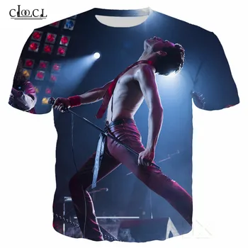 Kapela Queen T Shirt Muži Ženy Tlač FREDDIE MERCURY 3D T-shirt Príležitostné O-Neck Tričká Krátky Rukáv Kráľovná Kapela Tee Tričko Top